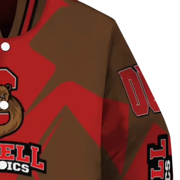 personalized cornell big red spider mark red brown varsity jacket premium grade.webp