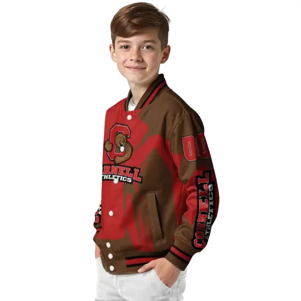 personalized cornell big red spider mark red brown varsity jacket trendy.webp