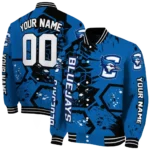 personalized-creighton-bluejays-hexagon-cluster-blue-black-varsity-jacket-best-selling.webp