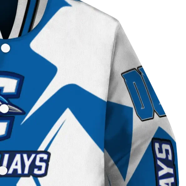 personalized creighton bluejays spider mark blue white varsity jacket premium grade.webp