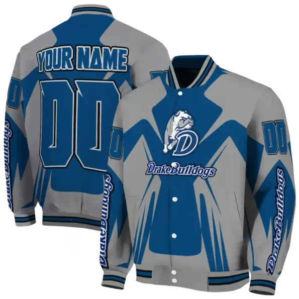 personalized drake bulldogs spider mark blue gray varsity jacket fashion forward.webp