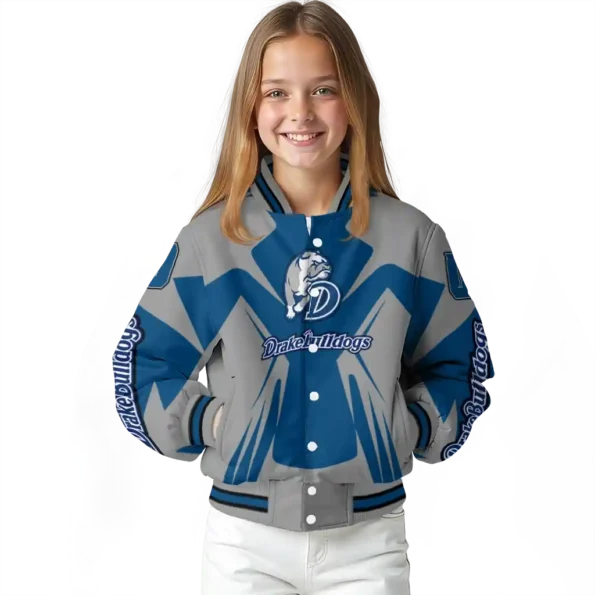 personalized drake bulldogs spider mark blue gray varsity jacket top rated.webp