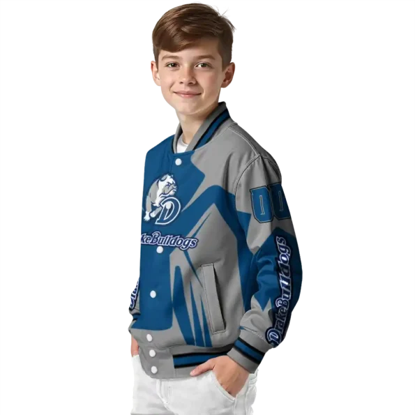 personalized drake bulldogs spider mark blue gray varsity jacket trendy.webp