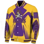 personalized east carolina pirates spider mark purple gold varsity jacket best selling.webp