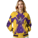 personalized east carolina pirates spider mark purple gold varsity jacket best selling.webp