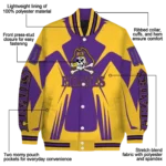 personalized east carolina pirates spider mark purple gold varsity jacket best selling.webp