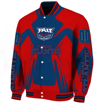 personalized florida atlantic owls spider mark blue red varsity jacket best selling.webp