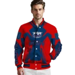 personalized florida atlantic owls spider mark blue red varsity jacket best selling.webp