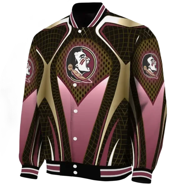 personalized florida state seminoles mesh chest gold black varsity jacket best selling