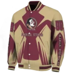 personalized florida state seminoles spider mark garnet gold varsity jacket best selling.webp