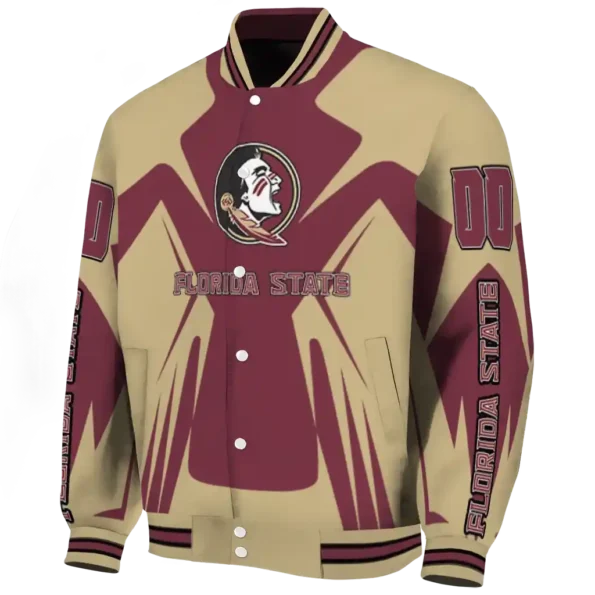 personalized florida state seminoles spider mark garnet gold varsity jacket best selling.webp