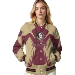 personalized florida state seminoles spider mark garnet gold varsity jacket best selling.webp