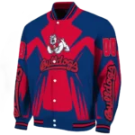 personalized fresno state bulldogs spider mark red blue varsity jacket best selling.webp