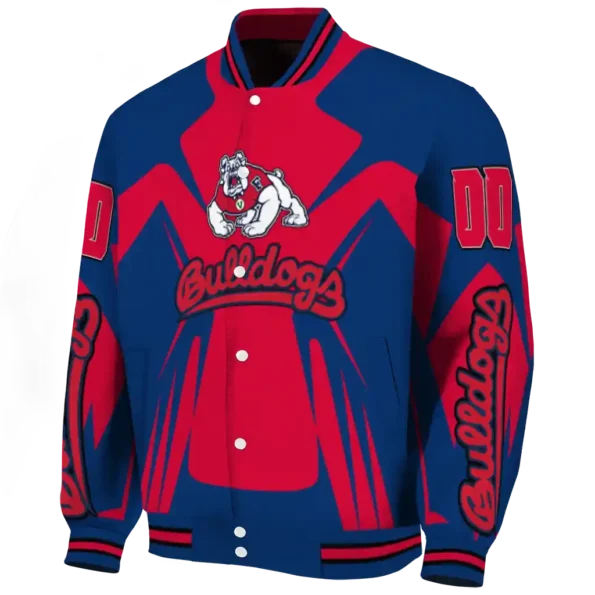 personalized fresno state bulldogs spider mark red blue varsity jacket best selling.webp
