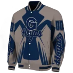 personalized georgetown hoyas spider mark blue grey varsity jacket best selling.webp