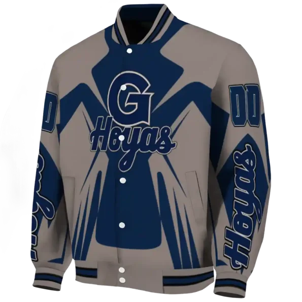 personalized georgetown hoyas spider mark blue grey varsity jacket best selling.webp