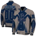 personalized georgetown hoyas spider mark blue grey varsity jacket best selling.webp