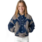 personalized georgetown hoyas spider mark blue grey varsity jacket best selling.webp