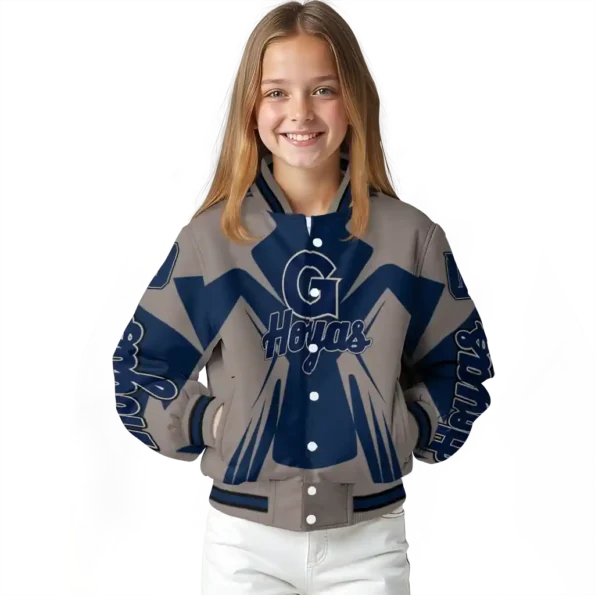 personalized georgetown hoyas spider mark blue grey varsity jacket top rated.webp