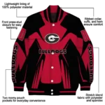 personalized georgia bulldogs spider mark red black varsity jacket best selling.webp