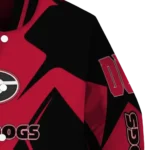 personalized georgia bulldogs spider mark red black varsity jacket best selling.webp