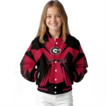 personalized georgia bulldogs spider mark red black varsity jacket best selling.webp