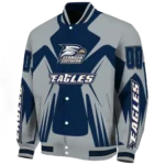 personalized georgia southern eagles spider mark blue grey varsity jacket best selling.webp