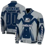 personalized georgia southern eagles spider mark blue grey varsity jacket best selling.webp