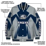 personalized georgia southern eagles spider mark blue grey varsity jacket best selling.webp