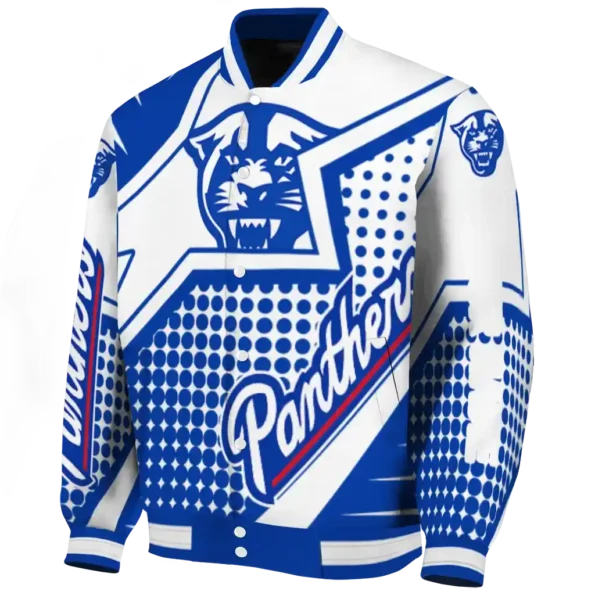 personalized georgia state panthers star burst blue varsity jacket best selling.webp