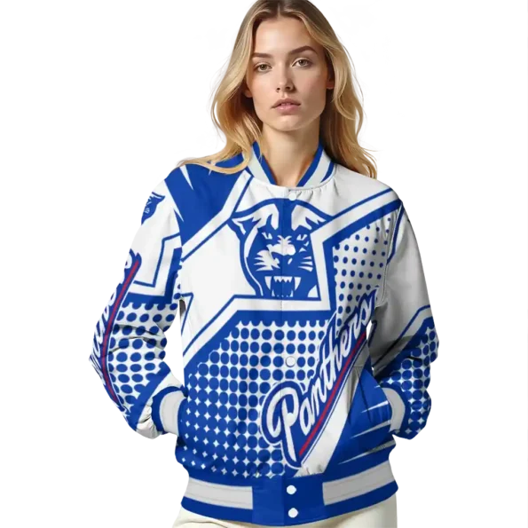 personalized georgia state panthers star burst blue varsity jacket latest model.webp
