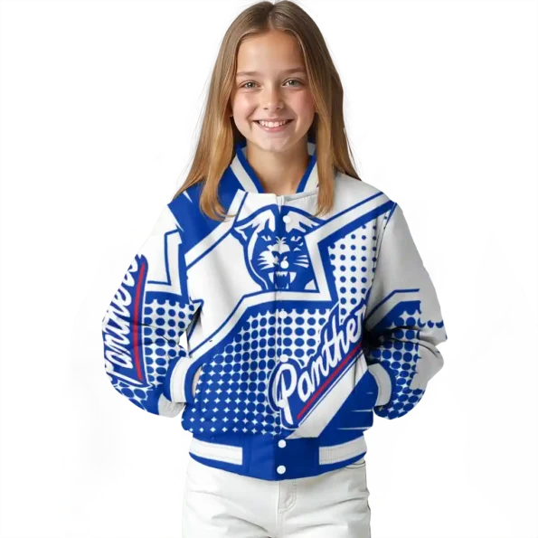 personalized georgia state panthers star burst blue varsity jacket top rated.webp