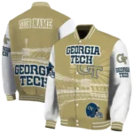 personalized georgia tech yellow jackets ferris arena gold white varsity jacket best selling.webp