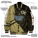 personalized georgia tech yellow jackets hexagon mesh gold black varsity jacket best selling.webp