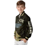 personalized georgia tech yellow jackets hexagon mesh gold black varsity jacket best selling.webp