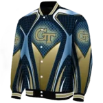 personalized georgia tech yellow jackets mesh chest blue black varsity jacket best selling.webp