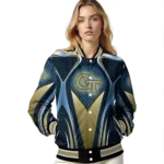 personalized georgia tech yellow jackets mesh chest blue black varsity jacket best selling.webp