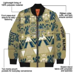 personalized-georgia-tech-yellow-jackets-pyramid-shapes-gold-bomber-jacket-best-selling.webp