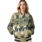 personalized georgia tech yellow jackets pyramid shapes gold varsity jacket best selling.webp