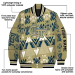 personalized georgia tech yellow jackets pyramid shapes gold varsity jacket best selling.webp