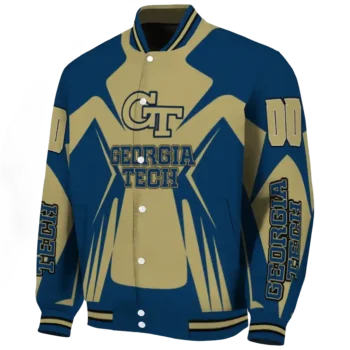 personalized georgia tech yellow jackets spider mark gold blue varsity jacket best selling.webp