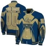 personalized georgia tech yellow jackets spider mark gold blue varsity jacket best selling.webp