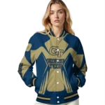 personalized georgia tech yellow jackets spider mark gold blue varsity jacket best selling.webp