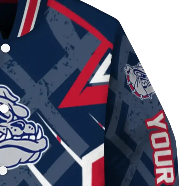 personalized gonzaga bulldogs chevron angles blue varsity jacket premium grade.webp