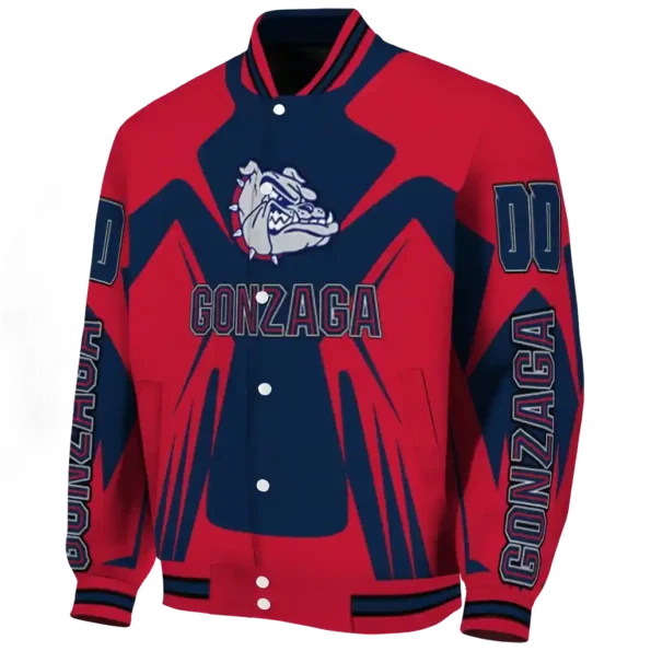 personalized gonzaga bulldogs spider mark blue red varsity jacket best selling