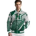 personalized hawaii rainbow warriors star burst green varsity jacket best selling.webp