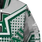 personalized hawaii rainbow warriors star burst green varsity jacket best selling.webp