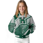 personalized hawaii rainbow warriors star burst green varsity jacket best selling.webp