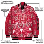 personalized houston cougars pyramid shapes red varsity jacket best selling.webp