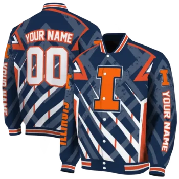 personalized illinois fighting illini chevron angles blue varsity jacket fashion forward.webp